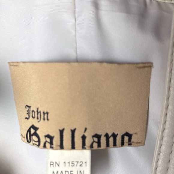 John Galliano leather moto jacket in white - Picture 10 of 14